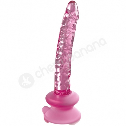 Icicles #86 Pink Glass Dong With Suction Cup Base