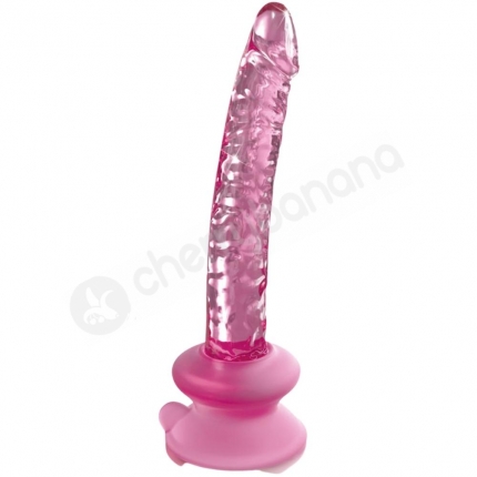 Icicles #86 Pink Glass Dong With Suction Cup Base Icicles #86 Pink Glass Dong With Suction Cup Base