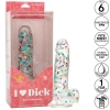 Naughty Bits I Love Dick Dildo Heart-Filled Confetti Clear Dong