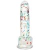 Naughty Bits I Love Dick Dildo Heart-Filled Confetti Clear Dong