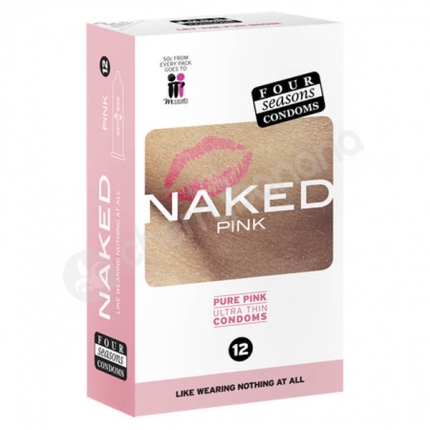 Four Seasons Naked Pure Pink Regular Condoms 12 Pack