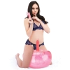 Lux Fetish Inflatable Pink Sex Chair With Vibrating Dildo
