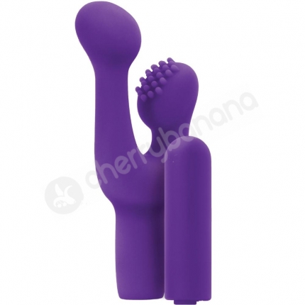 Inya Finger Fun Purple Vibrating Bullet With Dual Stimulation Sleeve