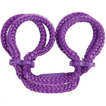 Japanese Silk Love Rope Purple Ankle Cuffs
