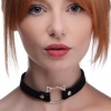 Master Series Kinky Kitty Ring Black Slim Choker Collar