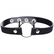 Master Series Kinky Kitty Ring Black Slim Choker Collar