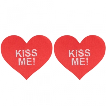 Cherry Banana Kiss Me Red Heart Shaped Nipple Pasties 2 Pack