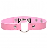 Master Series Kinky Kitty Ring Pink Slim Choker Collar