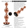 Gender X Gold Digger Large Rose Gold Metal Butt Plug With Black Gem Base