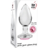 Adam & Eve Large Pink Gem Glass Anal Plug