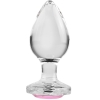 Adam & Eve Large Pink Gem Glass Anal Plug