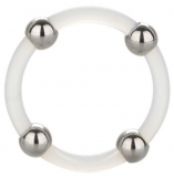 Calexotics Steel Beaded Large Clear Silicone Cock Ring