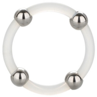 Calexotics Steel Beaded Large Clear Silicone Cock Ring
