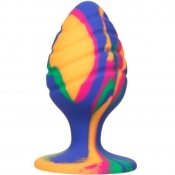 Calexotics Cheeky Large Swirl Tie-dye 3" Silicone Butt Plug