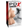 PDX Plus Perfect 10 Torso Vaginal & Anal Masturbator With Breasts - Light