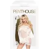 Penthouse Lingerie White Lip Smacker Chemise With Thong