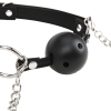 Lux Fetish Breathable Ball Gag With Nipple Clamps & Chain With Free Blindfold