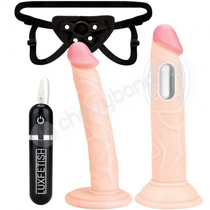 Lux Fetish 3 Piece Strap-on Pegging Set With Harness & Remote Controlled Vibration Lux Fetish 3 Piece Strap-on Pegging Set With Harness & Remote Controlled Vibration