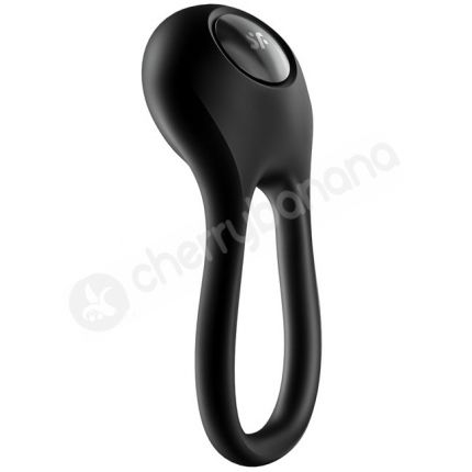 Satisfyer Majestic Duo Black Silicone Flexible Loop Vibrating Cock Ring