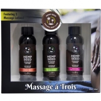 Earthly Body Hemp Seed Massage A Trois Scented Massage Lotion Kit - 3 Piece Set