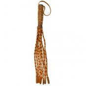 Pain Italian Leather 15 Braided Tails With Flat Tips With 6" Handle Whip