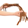 Pain Italian Leather 15 Braided Tails With Flat Tips With 6" Handle Whip