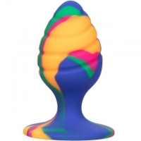 Calexotics Cheeky Medium Swirl Tie-Dye 2" Silicone Butt Plug