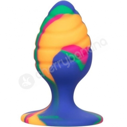 Calexotics Cheeky Medium Swirl Tie-Dye 2" Silicone Butt Plug