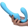 Strap U Blue 10x Mighty Rider Vibrating Silicone Strapless Strap-on 