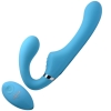 Strap U Blue 10x Mighty Rider Vibrating Silicone Strapless Strap-on 