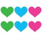 Peekaboo Neon Heart 3 Pack Self Adhesive Nipple Pasties