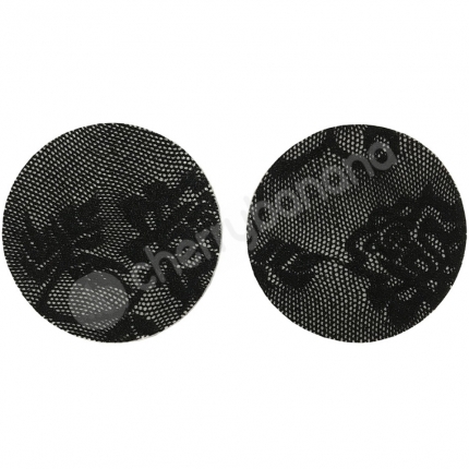 Cherry Banana Sexy Yet Simple Black Lace Round Nipple Pasties 2 Pack