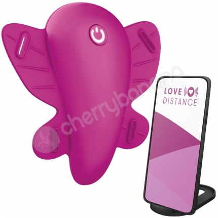 Love Distance Reach Pink App-Controlled Wearable Vibe With Harness