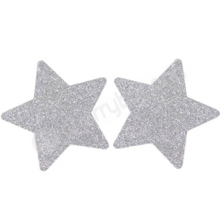Cherry Banana Star-ling Silver Star-Shaped Glitter Nipple Pasties 2 Pack