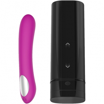 Kiiroo Onyx+ Interactive Masturbator & Purple Pearl 2 Vibrator Couples Set