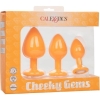 Calexotics Cheeky Gems Orange Silicone Butt Plug With Gem Base Training Kit