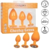 Calexotics Cheeky Gems Orange Silicone Butt Plug With Gem Base Training Kit