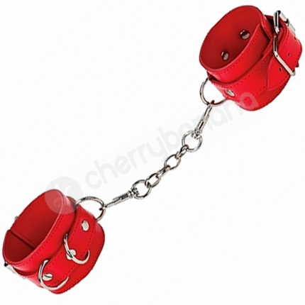 Ouch Red Leather Cuffs