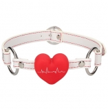 Ouch Silicone Heart Gag Nurse Themed White & Red Mouth Restraint
