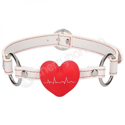 Ouch Silicone Heart Gag Nurse Themed White & Red Mouth Restraint Ouch Silicone Heart Gag Nurse Themed White & Red Mouth Restraint