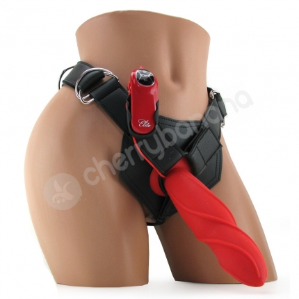 Fetish Fantasy Extreme 8'' Red Vibrating Silicone Spiral Strap-on