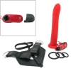 Fetish Fantasy Extreme 10" Red Vibrating Silicone Big Daddy Strap-On