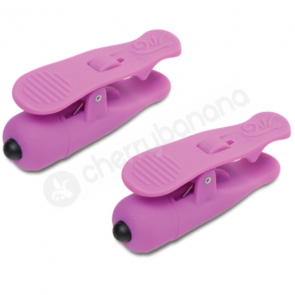 Fetish Fantasy Series Purple Wireless Vibrating Nipple Clamps