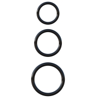 Fantasy C-Ringz Black Silicone 3-Ring Stamina Cock Ring Set