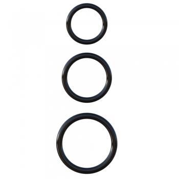 Fantasy C-Ringz Black Silicone 3-Ring Stamina Cock Ring Set
