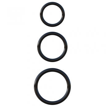 Fantasy C-Ringz Black Silicone 3-Ring Stamina Cock Ring Set