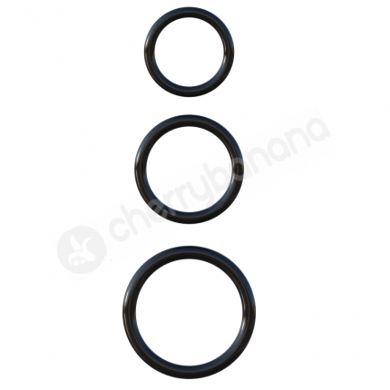 Fantasy C-Ringz Black Silicone 3-Ring Stamina Cock Ring Set Fantasy C-Ringz Black Silicone 3-Ring Stamina Cock Ring Set