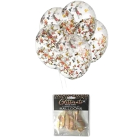 Glitterati Metallic Penis Confetti Filled Balloons - 5 Pack
