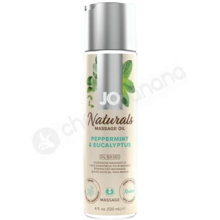JO Naturals Peppermint & Eucalyptus Oil-Based Essential Massage Oil 120ml