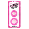 Neon Pink Stretchy Silicone Cock Ring Set 2 Pack